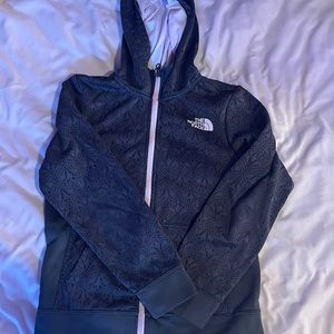 North face, kids medium, grey zip up